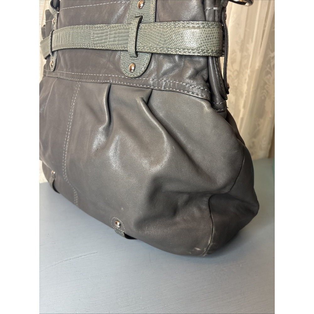 COACH Metallic Gray Leather, Legacy Shoulder Business Tote Bag, Large, 13205 - Picture 7 of 16